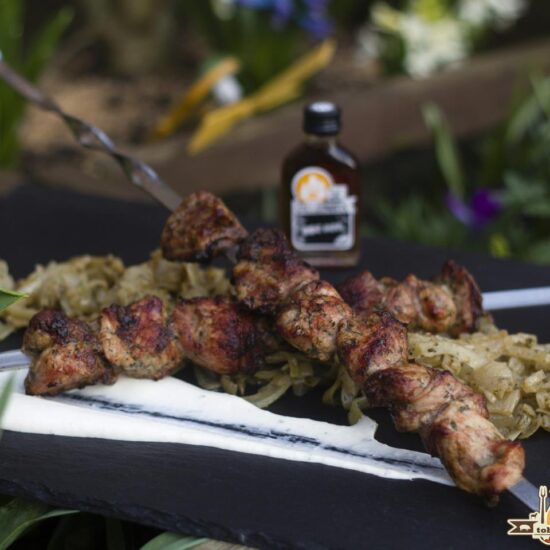gedrehtes Russen Schaschlik vom Grill