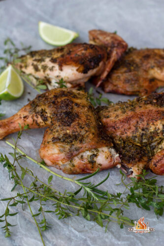 Whole Roasted Chicken vom Holzkohlegrill
