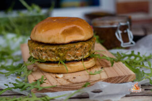 Honig Senf Lachs Burger vom Weber PULSE