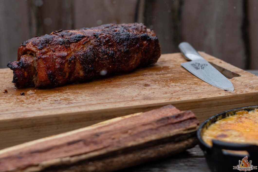 Spießbraten mit Süßkartoffelgratin