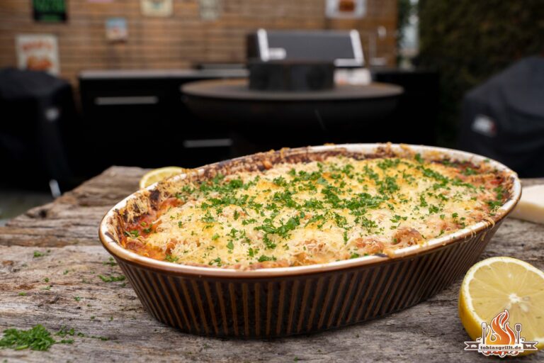 Maultaschen Auflauf vom Grill