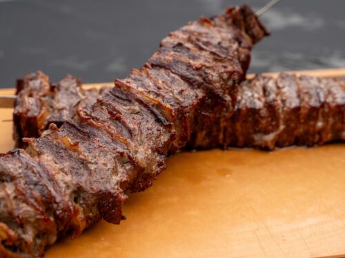 📝 Rezeptkarte: Geschichtete Picanha Spieße mit Hack und Lado vom Holzkohlegrill