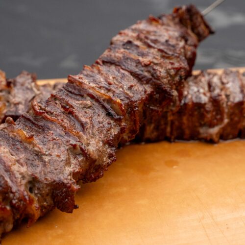 📝 Rezeptkarte: Geschichtete Picanha Spieße mit Hack und Lado vom Holzkohlegrill