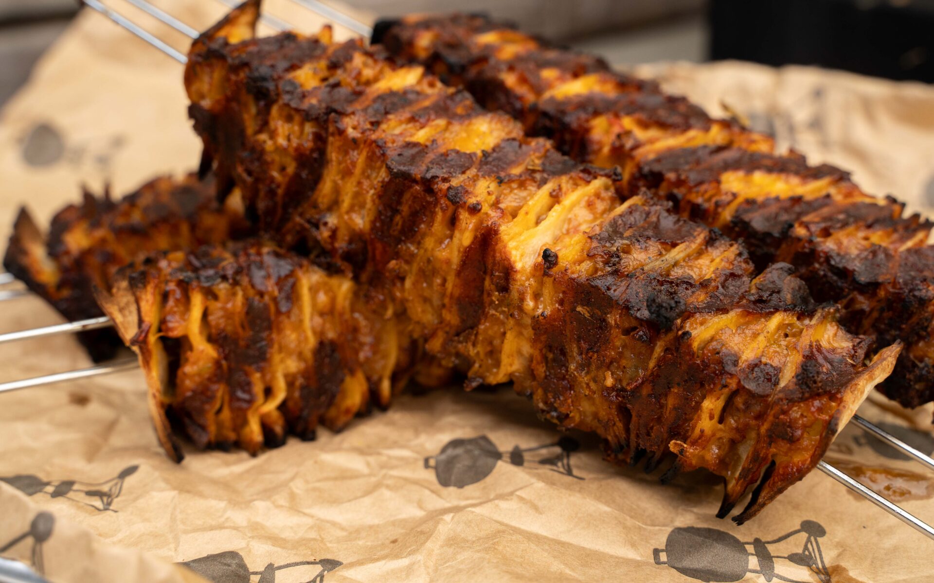 Hack-Wrap-Spieß vom Grill