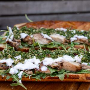 Pollo Fino Baguette vom Grill mit Burrata und Würzöl