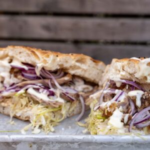 Schweinshaxen-Döner vom Grill